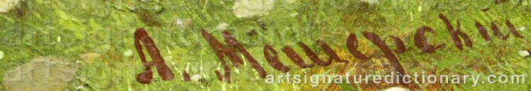 Authentic signature by Arseny Ivanovitch MESHERSKY on  artwork