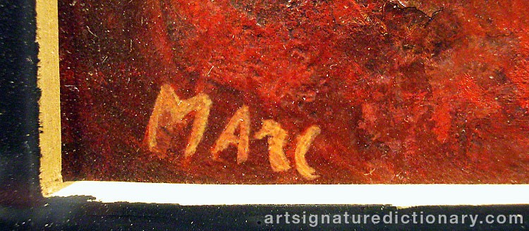 Close-up details showing Marc CHAGALL signature forgery characteristics