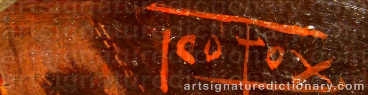 Authentic signature by Xxxx FOX on  artwork