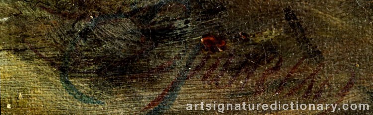 Authentic signature by Elena Karlovna VRANGEL on  artwork