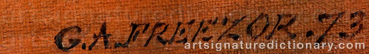 Authentic signature by George Augustus FREEZOR on  artwork