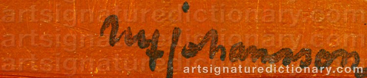 Authentic signature by Ulf JOHANSSON on  artwork