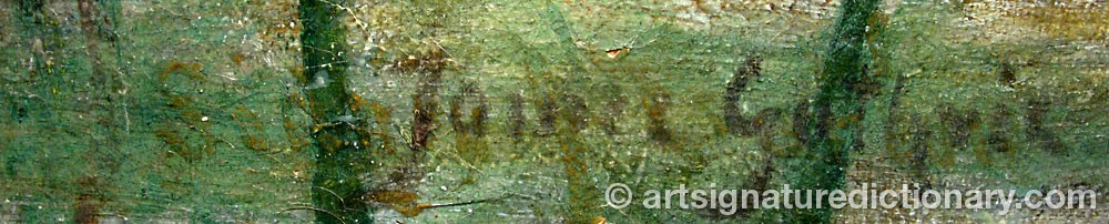 Authentic signature by Sir James GUTHRIE on  artwork