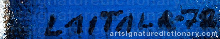 Authentic signature by Lauri LAITALA on  artwork