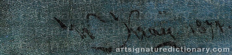 Authentic signature by Wilhelm KRAY on  artwork