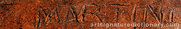 Authentic signature by Arturo MARTINI on  artwork