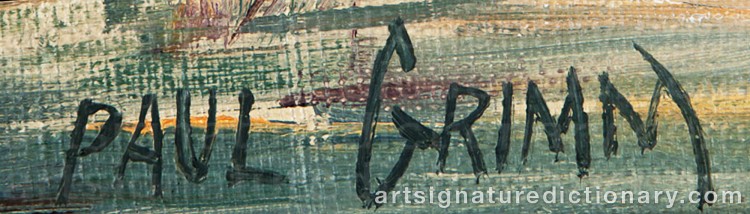Authentic signature by Paul A. GRIMM on Painting/Watercolour artwork