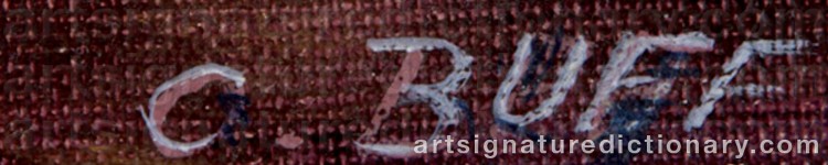 Authentic signature by Conrad BUFF on Painting/Watercolour artwork