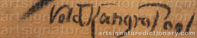 Authentic signature by Voldemar KANGRO-POOL on  artwork