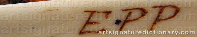 Authentic signature by E P (Sami Artist POGGATS on artwork
