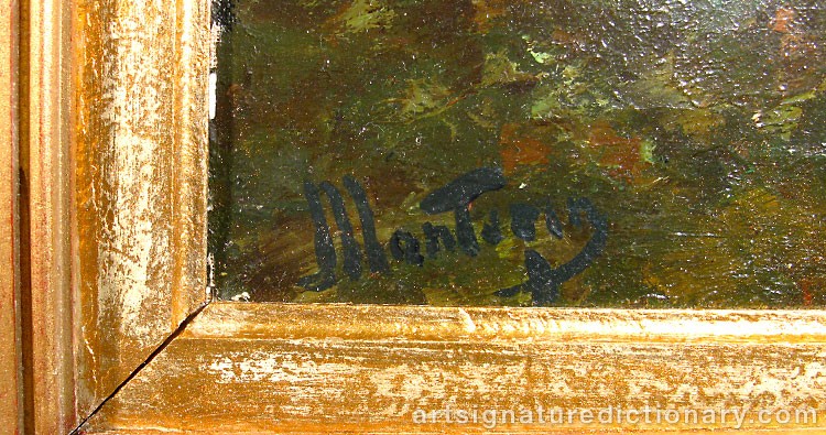 Close-up details showing Pierre Eugène MONTEZIN signature forgery characteristics