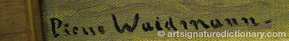 Authentic signature by Pierre WAIDMANN on  artwork