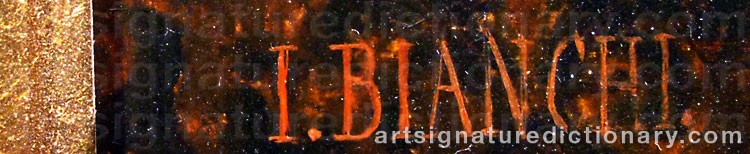 Authentic signature by I. BIANCHI on  artwork