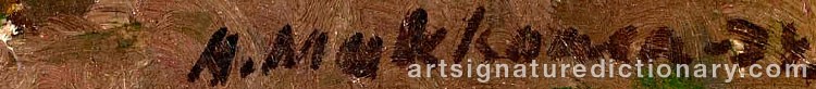Authentic signature by Arvo MAKKONEN on  artwork