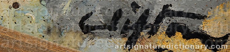 Authentic signature by Clifton Ernest PUGH on  artwork