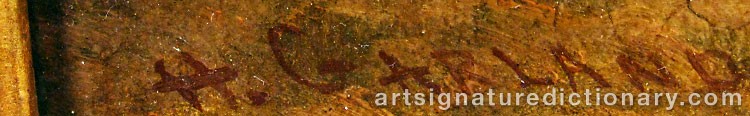 Authentic signature by Henry GARLAND on  artwork