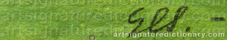 Authentic signature by Greta HÄLLFORS-SIPILÄ on  artwork