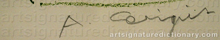 Authentic signature by Alois CARIGIET on artwork