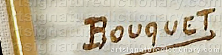 Authentic signature by André BOUQUET on  artwork