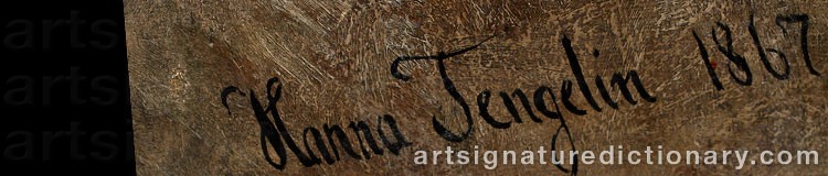 Authentic signature by Hanna TENGELIN WINGE on  artwork