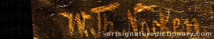 Authentic signature by Theodor NOCKEN on  artwork
