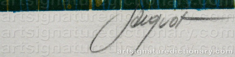 Authentic signature by Pierre JACQUOT on artwork