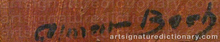 Authentic signature by August BERG on Painting/Watercolour artwork
