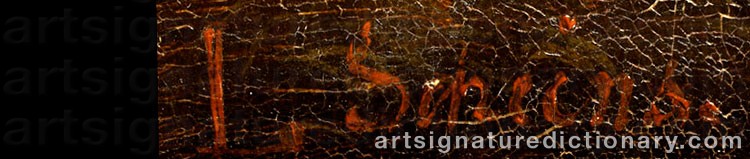 Authentic signature by Carl Ludwig SCHEINS on artwork