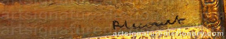 Authentic signature by Raymond Louis LECOURT on  artwork