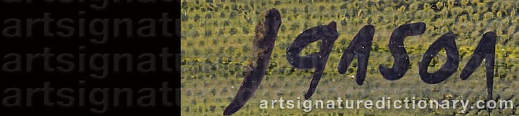 Authentic signature by Marc JANSON on artwork