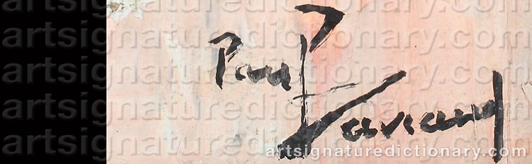 Authentic signature by Paul DAVIAUD on  artwork