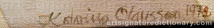 Authentic signature by Katarina OLAUSSON on  artwork