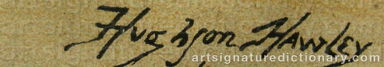 Authentic signature by Hughson HAWLEY on  artwork