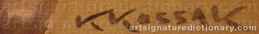 Authentic signature by Karol KOSSAK on Painting/Watercolour artwork
