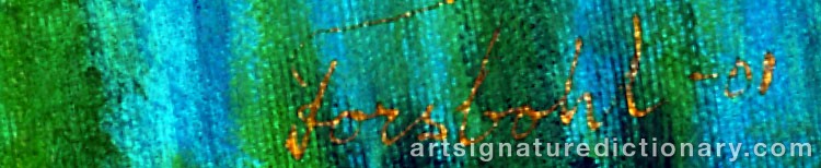 Authentic signature by Inger FORSBOHL on  artwork