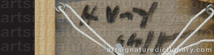Authentic signature by Hans Voigt STEFFENSEN on artwork