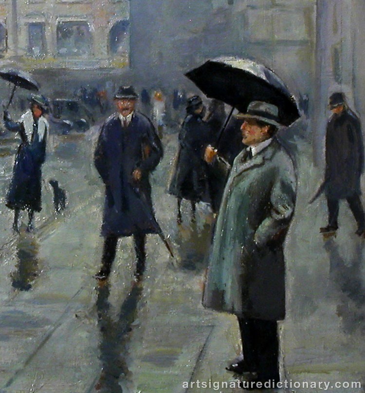 Close-up details showing Paul FISCHER signature forgery characteristics