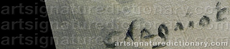 Authentic signature by Alfred Jean CHAGNIOT on  artwork