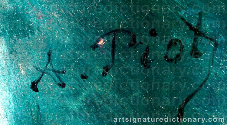 Authentic signature by Adolphe Étienne PIOT on Painting/Watercolour artwork