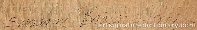 Authentic signature by Susanna BRÄNNSTRÖM on  artwork