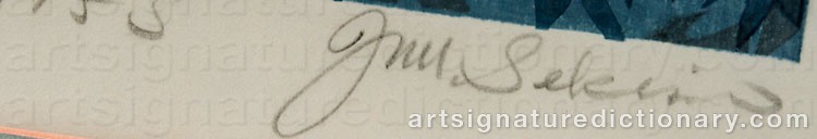 Authentic signature by Junichiro SEKINO on  artwork