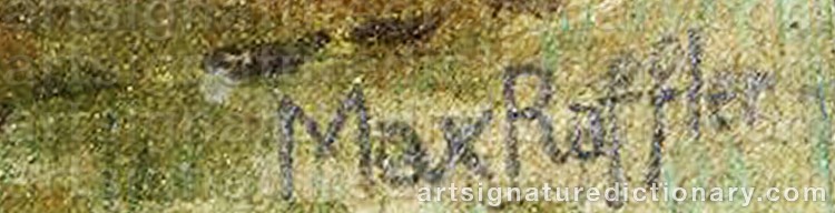 Authentic signature by Max RAFFLER on Painting/Watercolour artwork