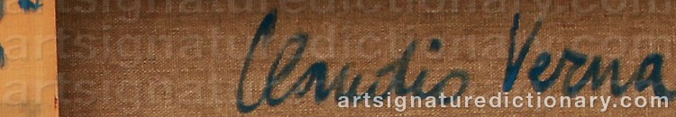Authentic signature by Claudio VERNA on  artwork