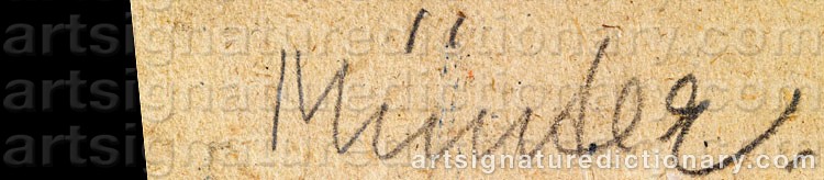 Authentic signature by Gabriele MÜNTER on artwork