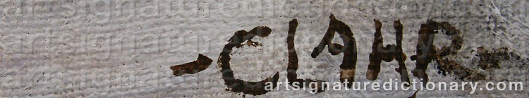 Authentic signature by Emil CLAHR on Painting/Watercolour artwork