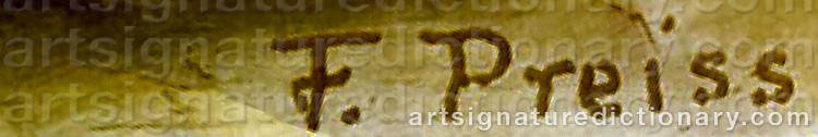 Authentic signature by Ferdinand PREISS on artwork