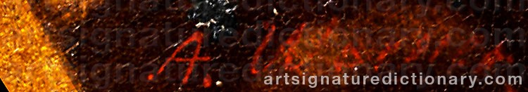 Authentic signature by Adolf WERNER on  artwork