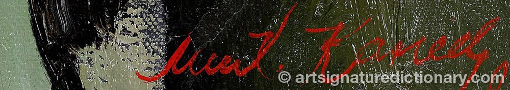 Authentic signature by Mikhail Alexandrovich KANEEV on artwork