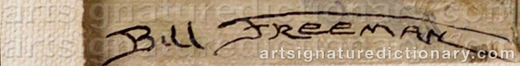 Authentic signature by Bill FREEMAN on  artwork