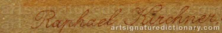 Authentic signature by Raphael KIRCHNER on  artwork